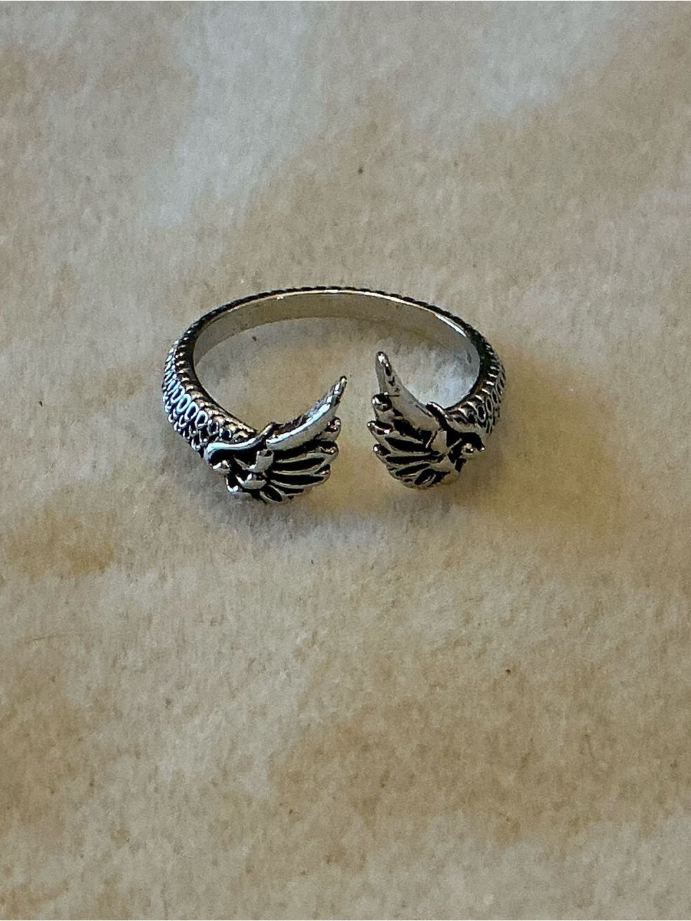 Sterling-Style Silver Wing Open Ring - Women Jewelry